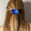 Thumbnail: Handmade Velvet Flower Enamel Hair Clip Royal blue