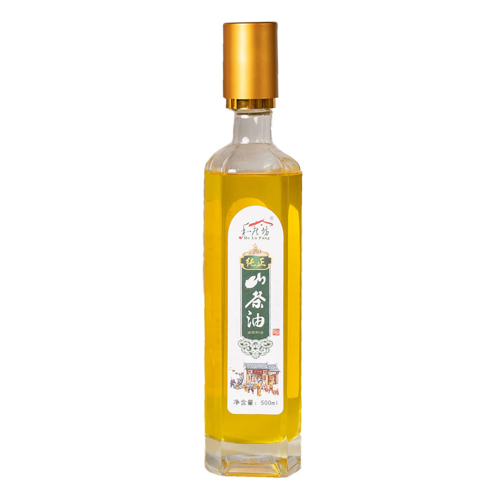 He Lu Fang Cold Pressed Organic Camellia Oil - 100% Edible - 500ML/ 17OZ