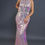 Thumbnail: Colorful Sequins Halter Neck Fitted Evening Gown