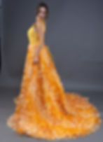 Orange 3D Flower A line Dress