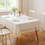 Thumbnail: Rectangle Linen Blend Tablecloth with Large Lace Applique Edge