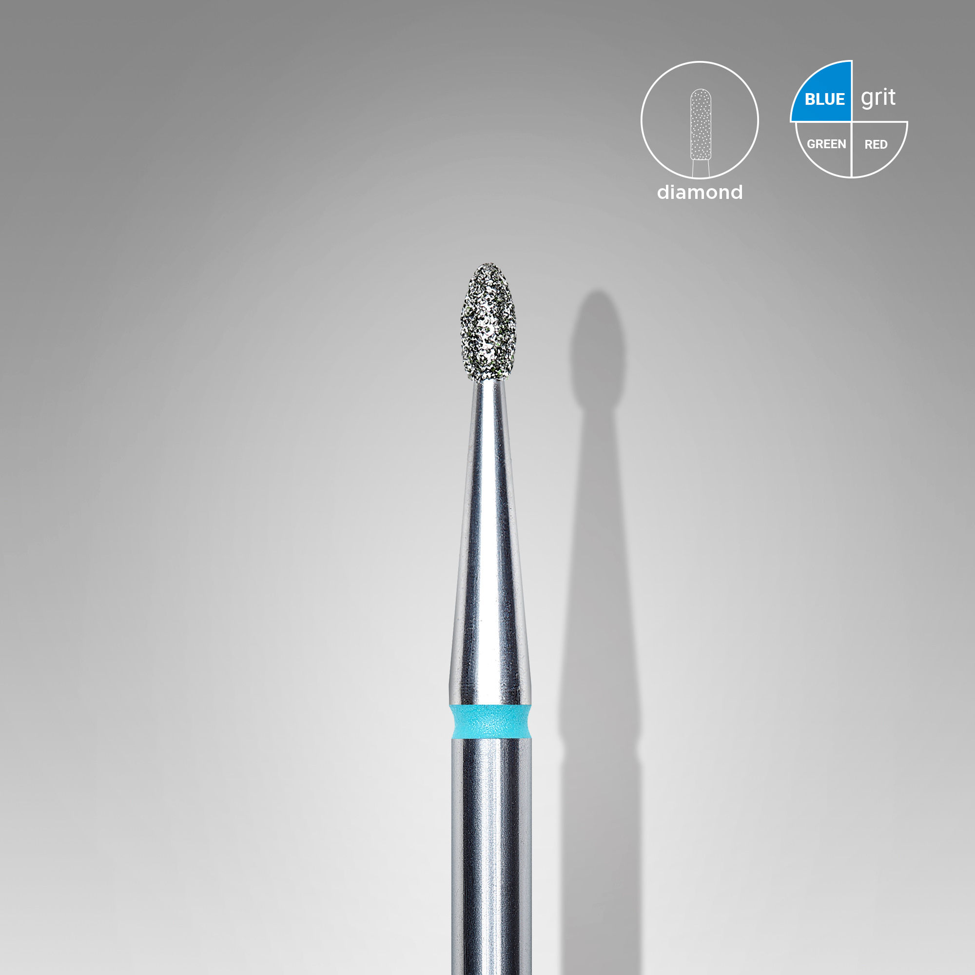 Staleks Pro Diamond nail drill bit, rounded “bud” , blue (nr14)