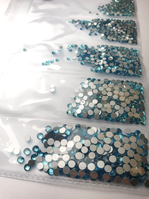 Thumbnail: Extra Quality High Shine Crystals Turquoise 1700 pcs 6 sizes . Se