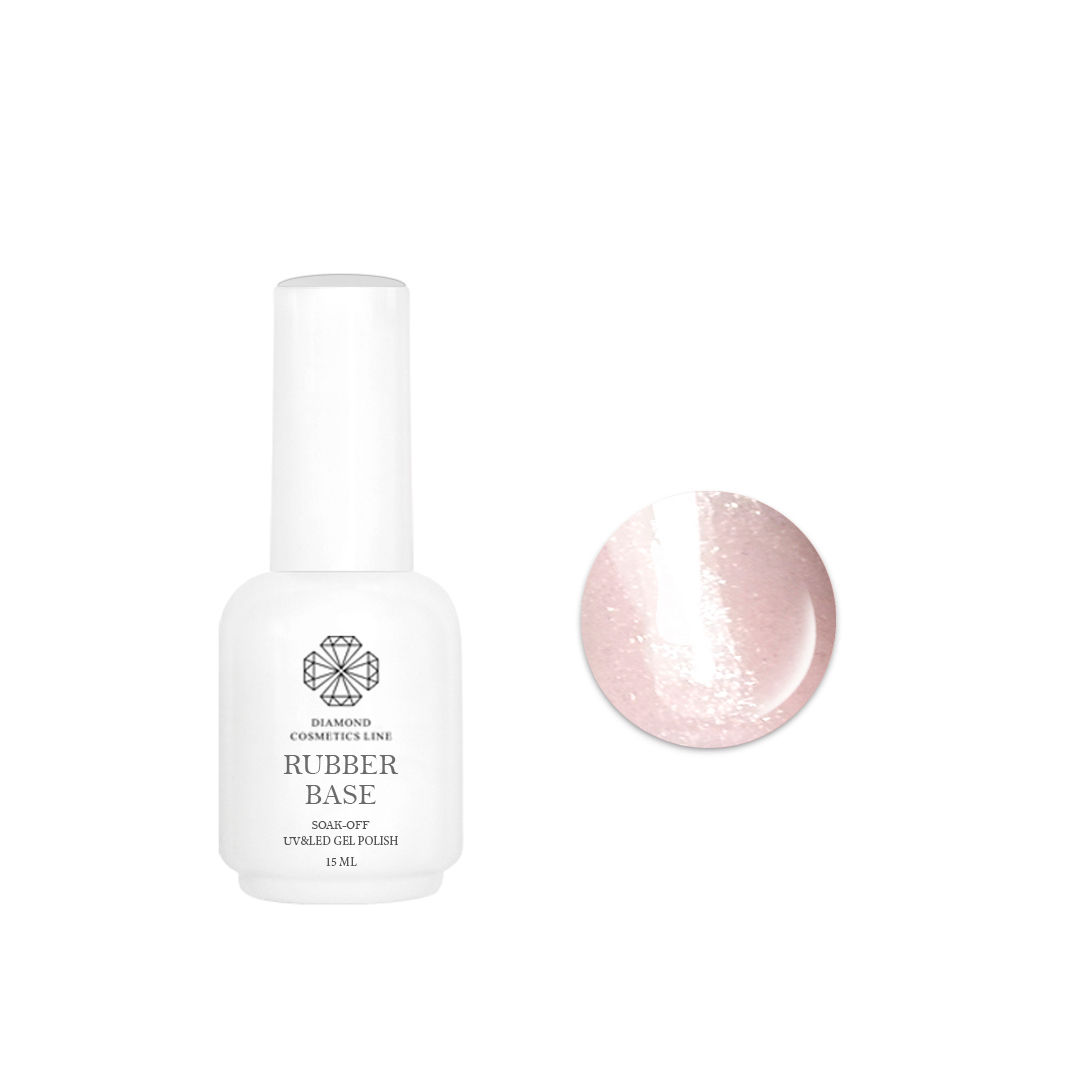 Diamond Line Rubber Base „LIGHT PINK SHIMMER SILVER“, 15 ml