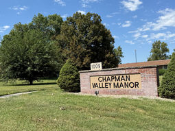 Chapman Valley Manor sign outside the facility in Chapman, Kansas.