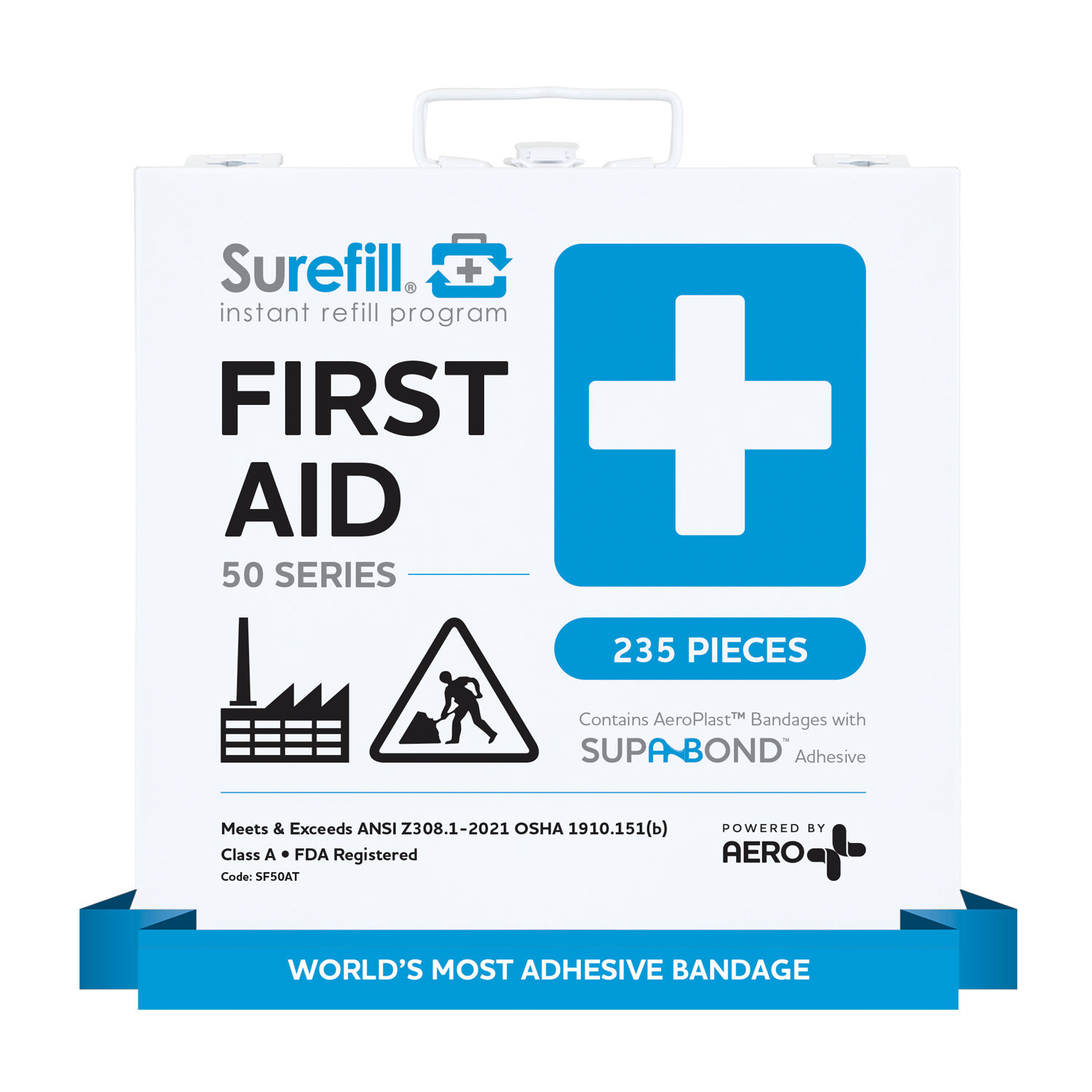 SUREFILL™ 50 ANSI 2021 A+ First Aid Kit - Metal Case