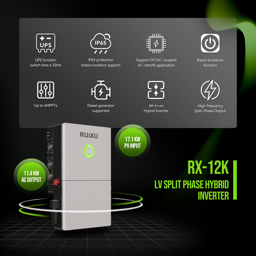 RUiXU Split Phase Hybrid Inverter | 17.1KW PV INPUT | RX-12K
