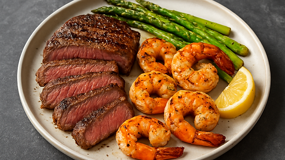 SURF AND TURF (STEAK AND SHRIMP)