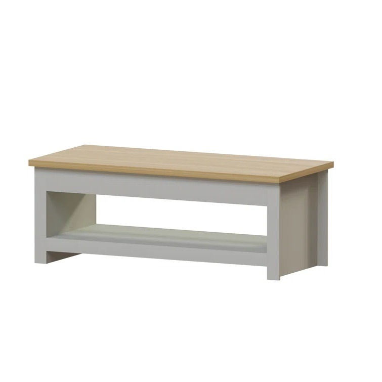 Farmhouse Coffee Table with Storage, Two-Tone Design & Oak Finish