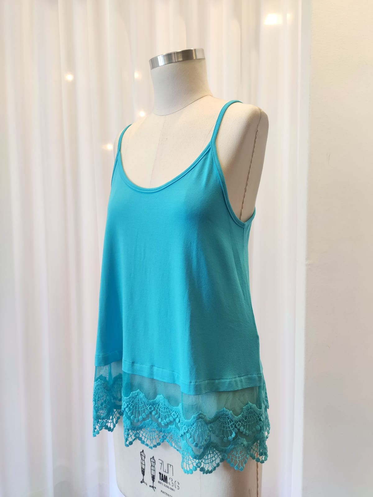 Blusa alcinha turquesa