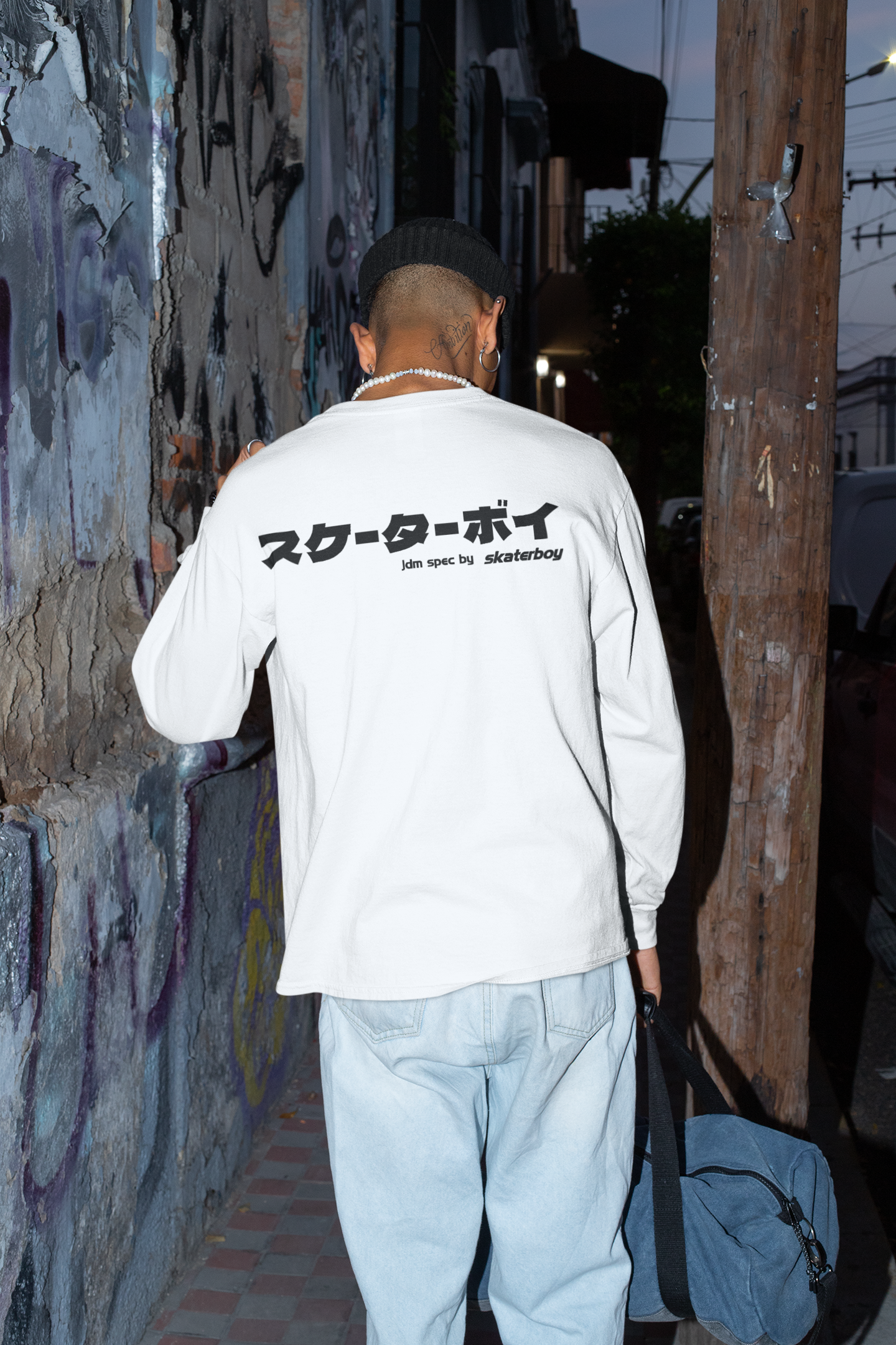 jdm spec, white long sleeved tee