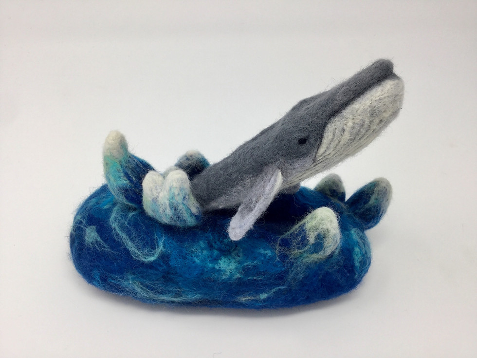 Thumbnail: Needle Felted Blue Whale Sculpture 