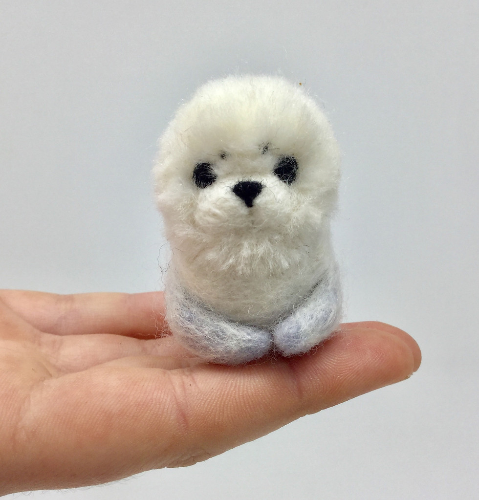 Thumbnail: Needle Felted Baby Seal (b)