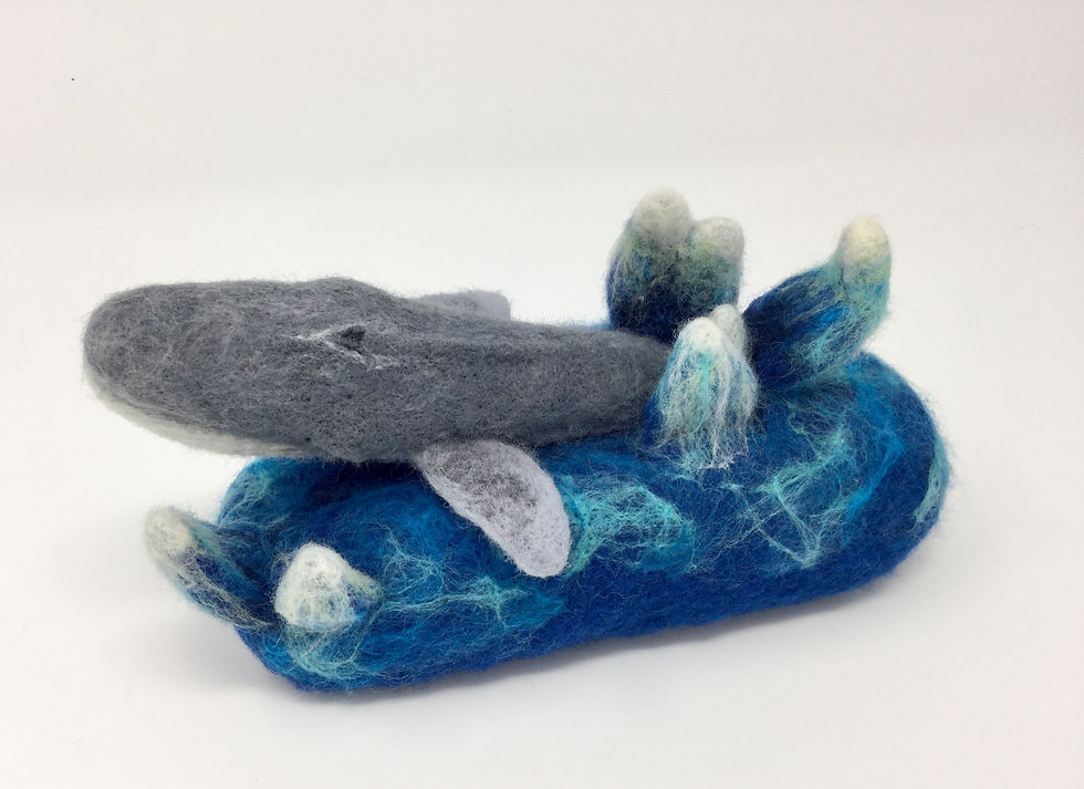 Thumbnail: Needle Felted Blue Whale Sculpture 