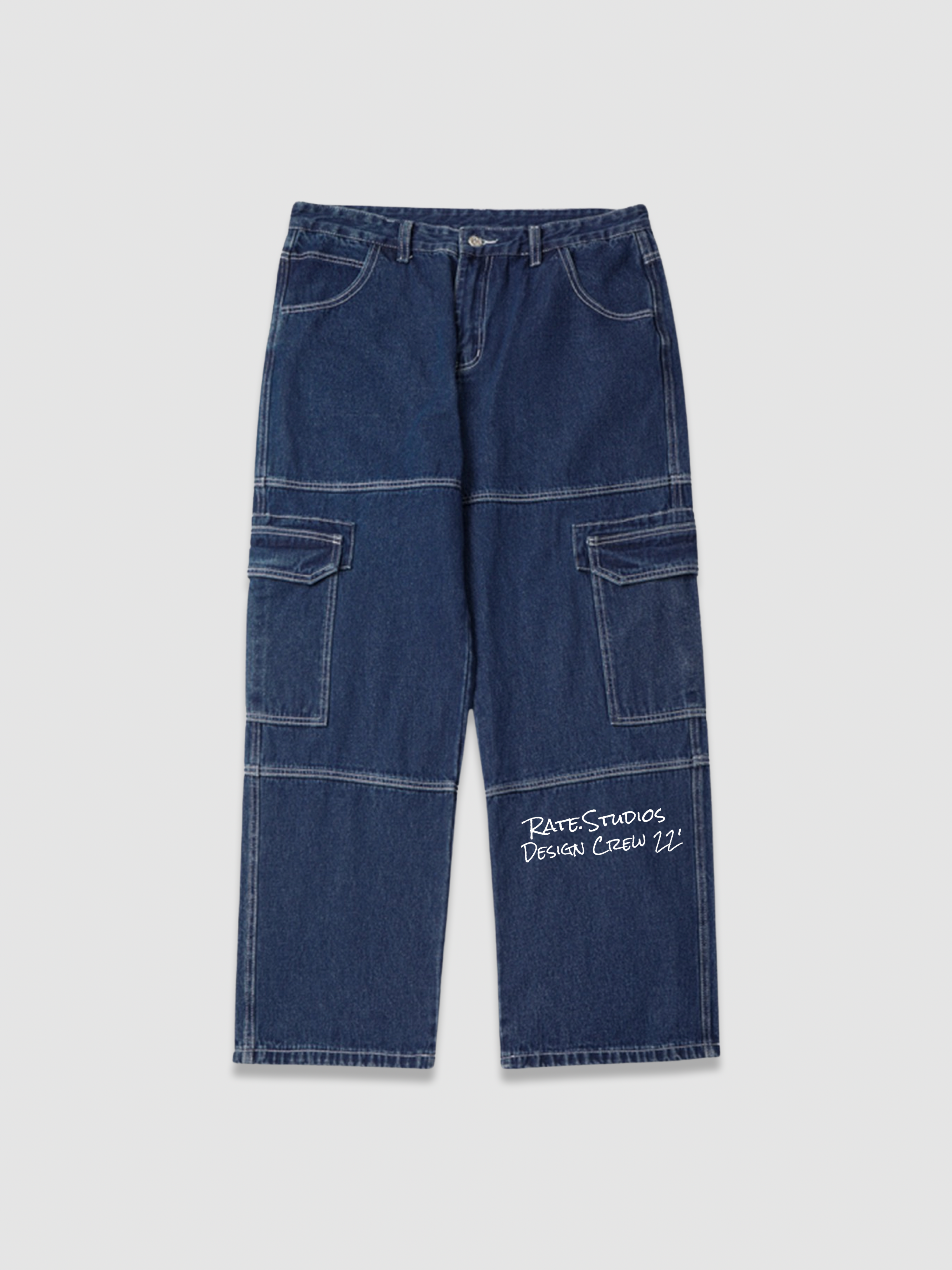 DENIM WORKWEAR CARGOS - NAVY BLUE