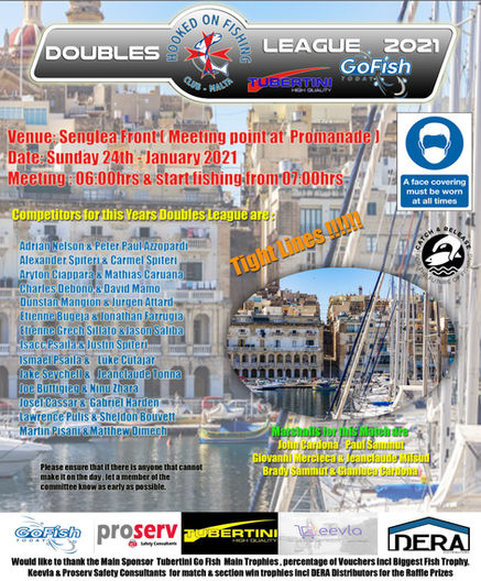 Senglea it is !! 1st Match of the HOFC Tubertini Malta Pesca GoFish Doubles League 2021. 