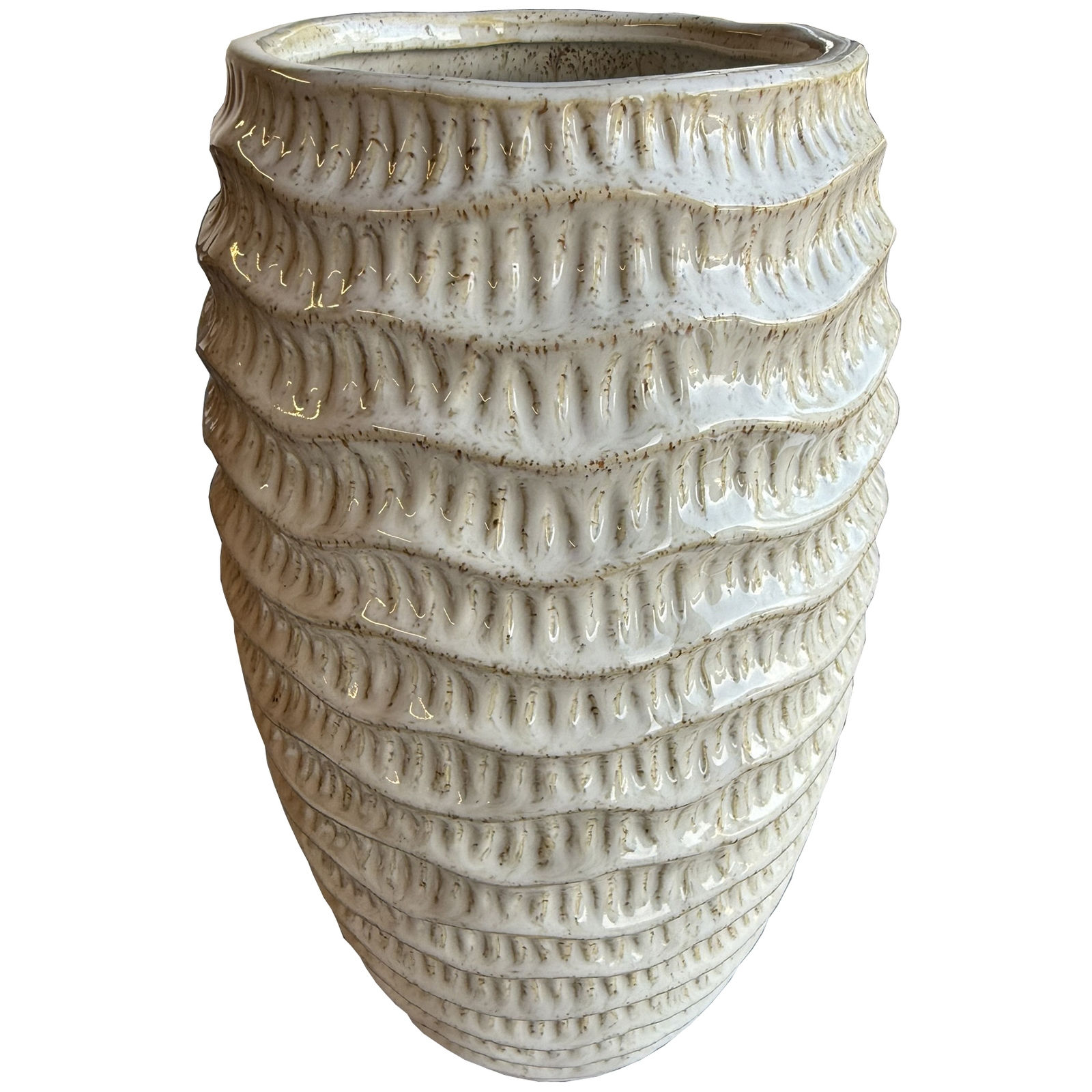 Pallida Tall Ridged Vase