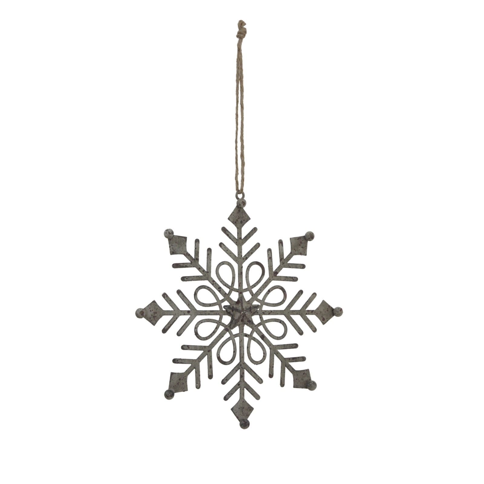 Rustic Hanging Gem Snowflake Decoration