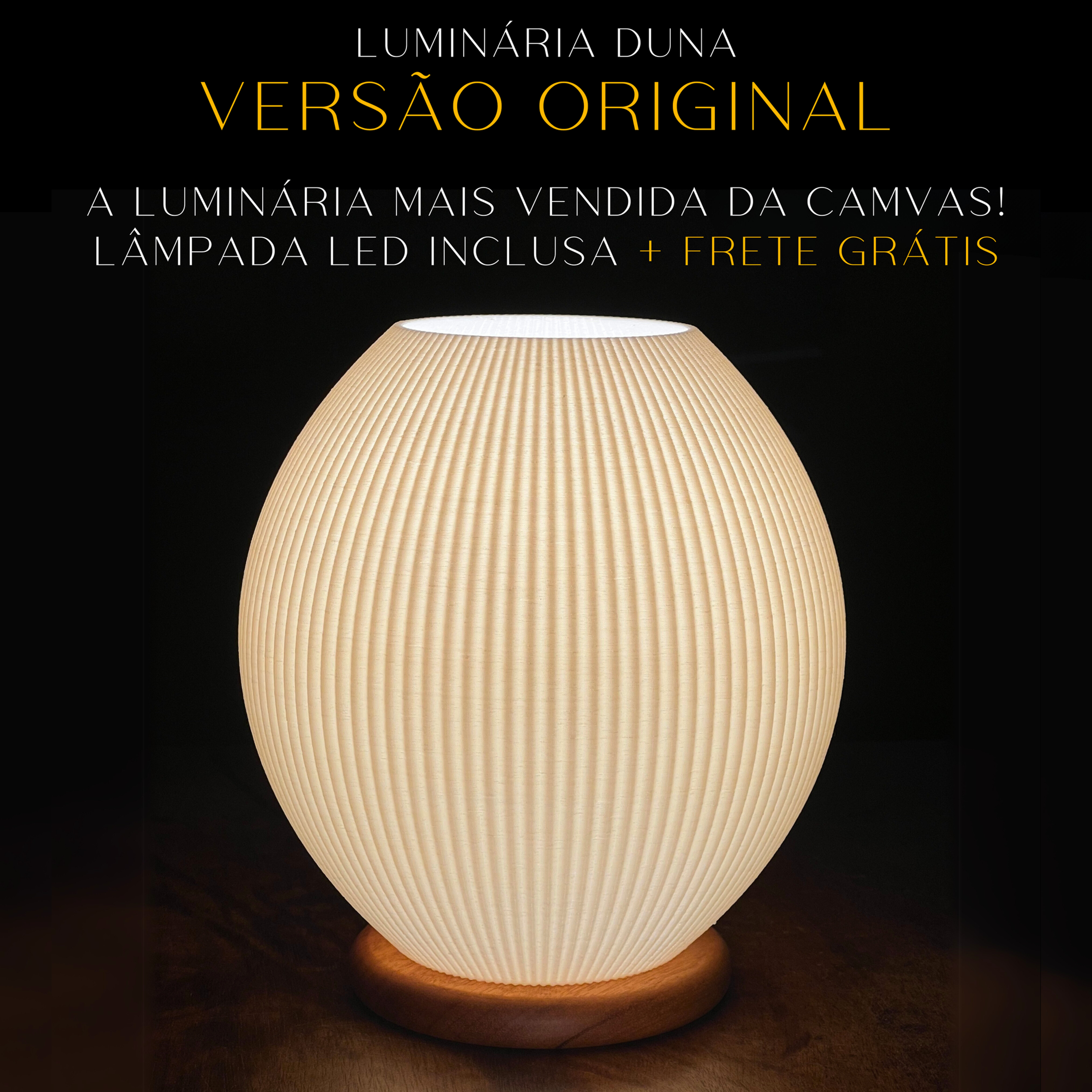 Abajur / Luminária de Mesa LED para Quarto ou Sala - Duna Versão Original
