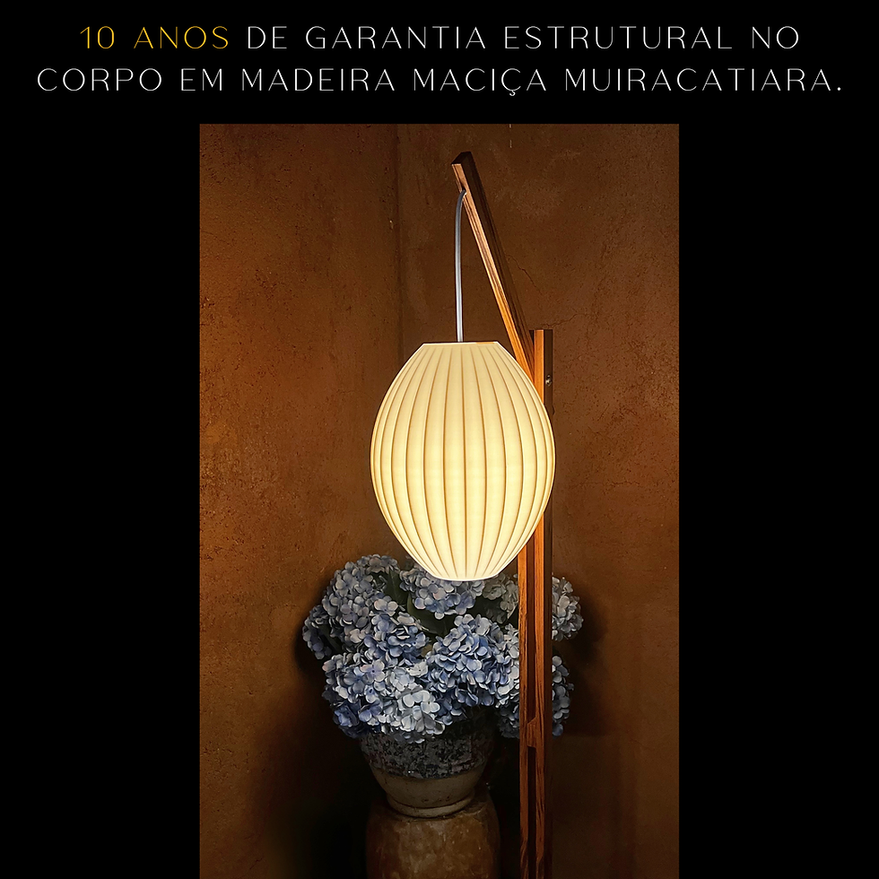 Miniatura: Luminária de Chão / Piso em Madeira LED para Quarto ou Sala - Kurosawa FE