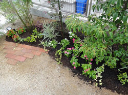 目隠し植栽　ナチュラル花壇　久留米市