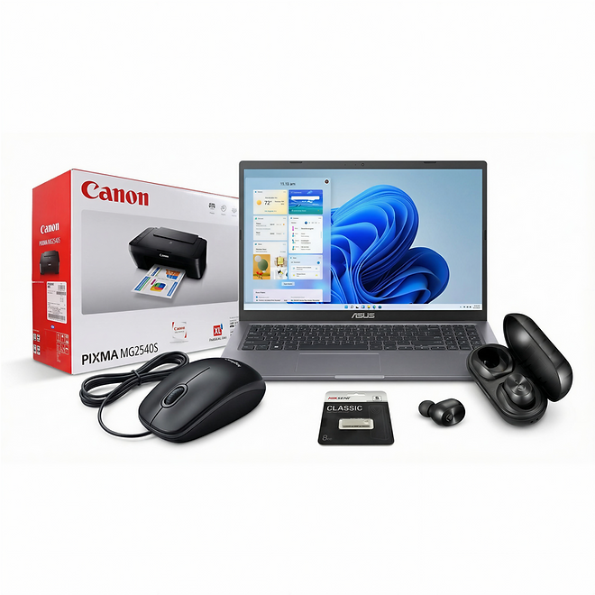 Bundle Deal: Asus X515M Celeron 8GB/256GB + Printer, Mouse, Usb