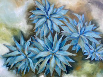 Succulentes peinture à l'huile