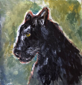 Peinture tigre à l'acrylique
