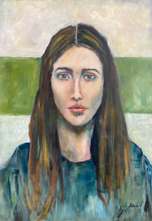 Portrait féminin contemporain huile sur toile