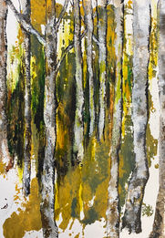 Peinture arbres techniques mixtes