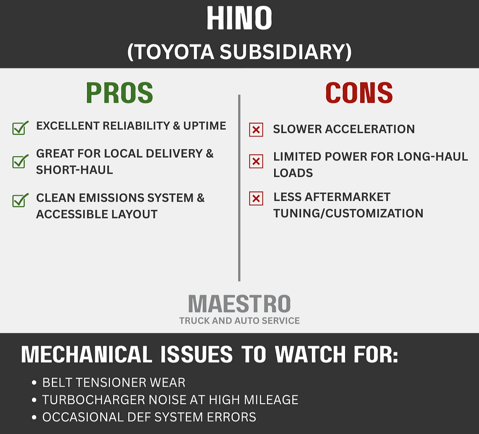 Infographic for Pros & Cons of Hino Engines