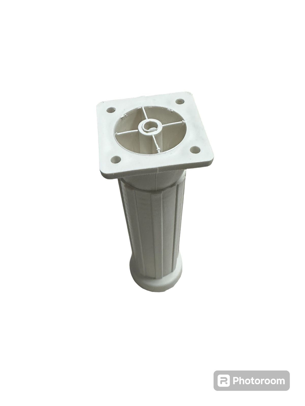 Pé plastico branco 4furos com regulagem