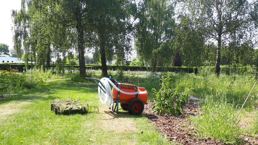 gietwater pompen uit de sloot
