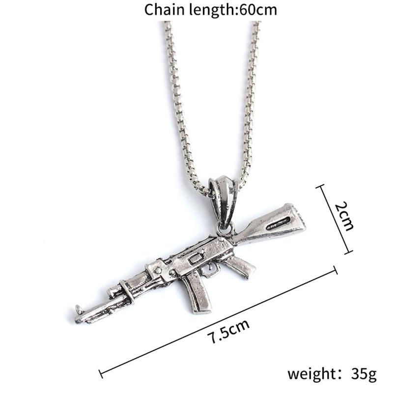 Thumbnail: AK47 Silver Colour Pendant with Necklace chain