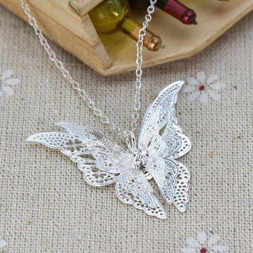 Thumbnail: 3D Lovely Butterfly Pendant with Necklace chain