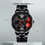 Thumbnail: Cool Sports Quartz Watch with Metal strap (Red & Black)