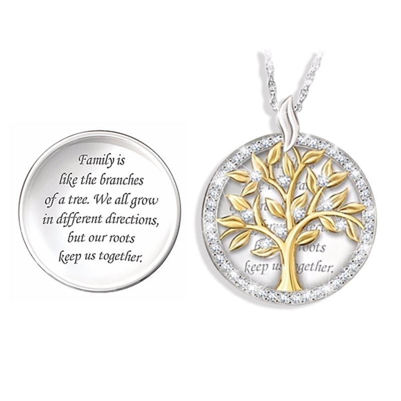 Thumbnail: 'Tree of Life' with a message on a Carved Tag Pendant with Necklace