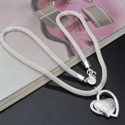 Thumbnail: 18 Inch Double Heart Pendant Necklace
