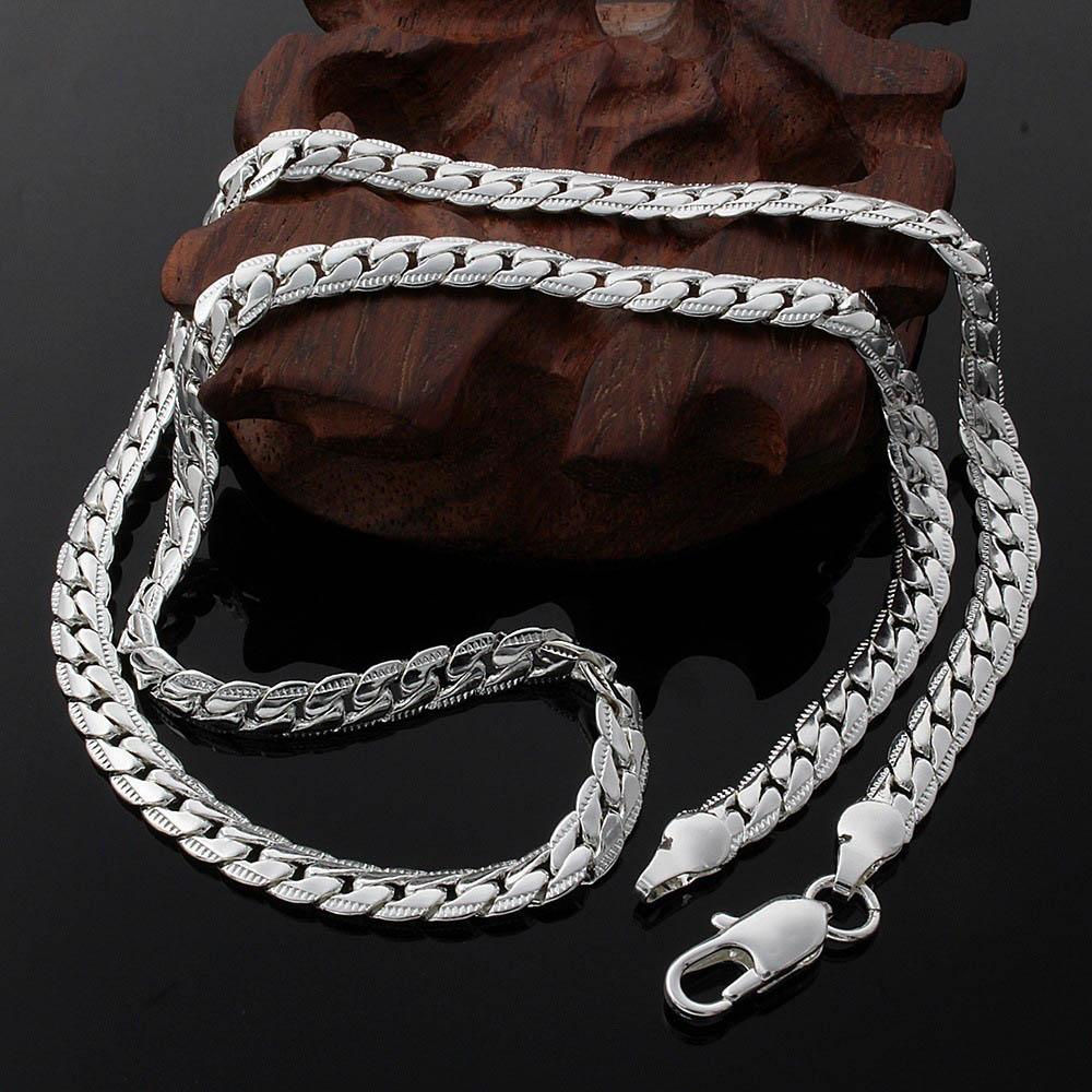 Snake Silver Colour Chain - 20 Inches