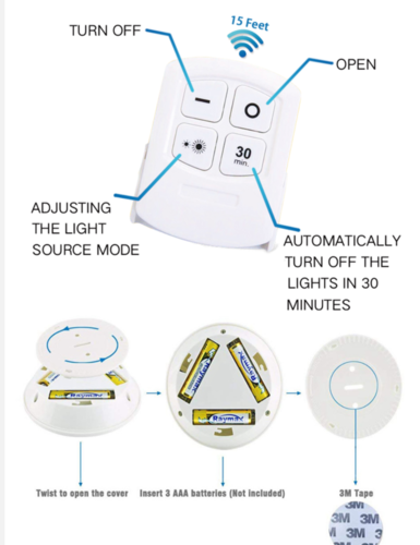 Thumbnail: Multiuse Dimmable LED Under Cabinet Light with Remote Control & Battery Operated
