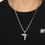 Thumbnail: UZI Submachine Gun Silver Colour with Necklace chain