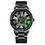 Thumbnail: Cool Sports Quartz Watch with Metal strap (Green & Black)