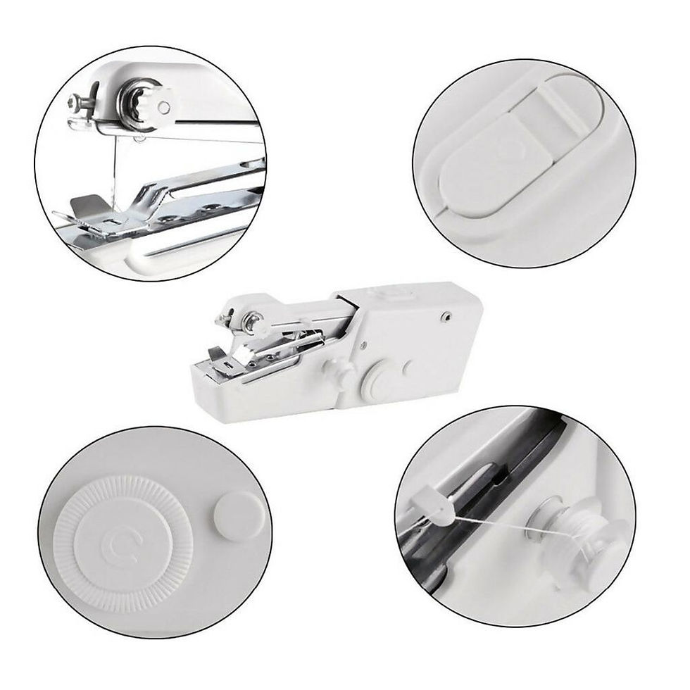 Thumbnail: Portable Cordless Electronic Sewing Machine - For Home & Travel Use