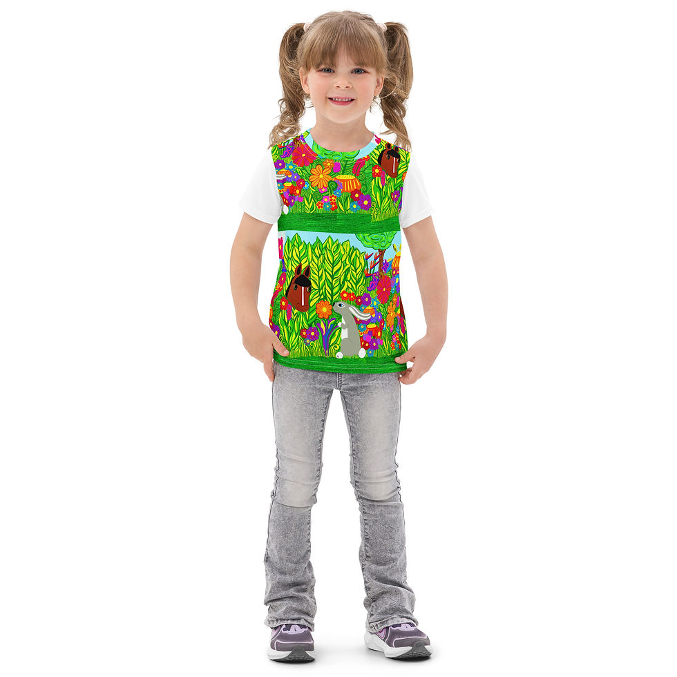 Miniatura: Camiseta de algodón para niños con cuello redondo ELOISE BUNNY CORN PATCH