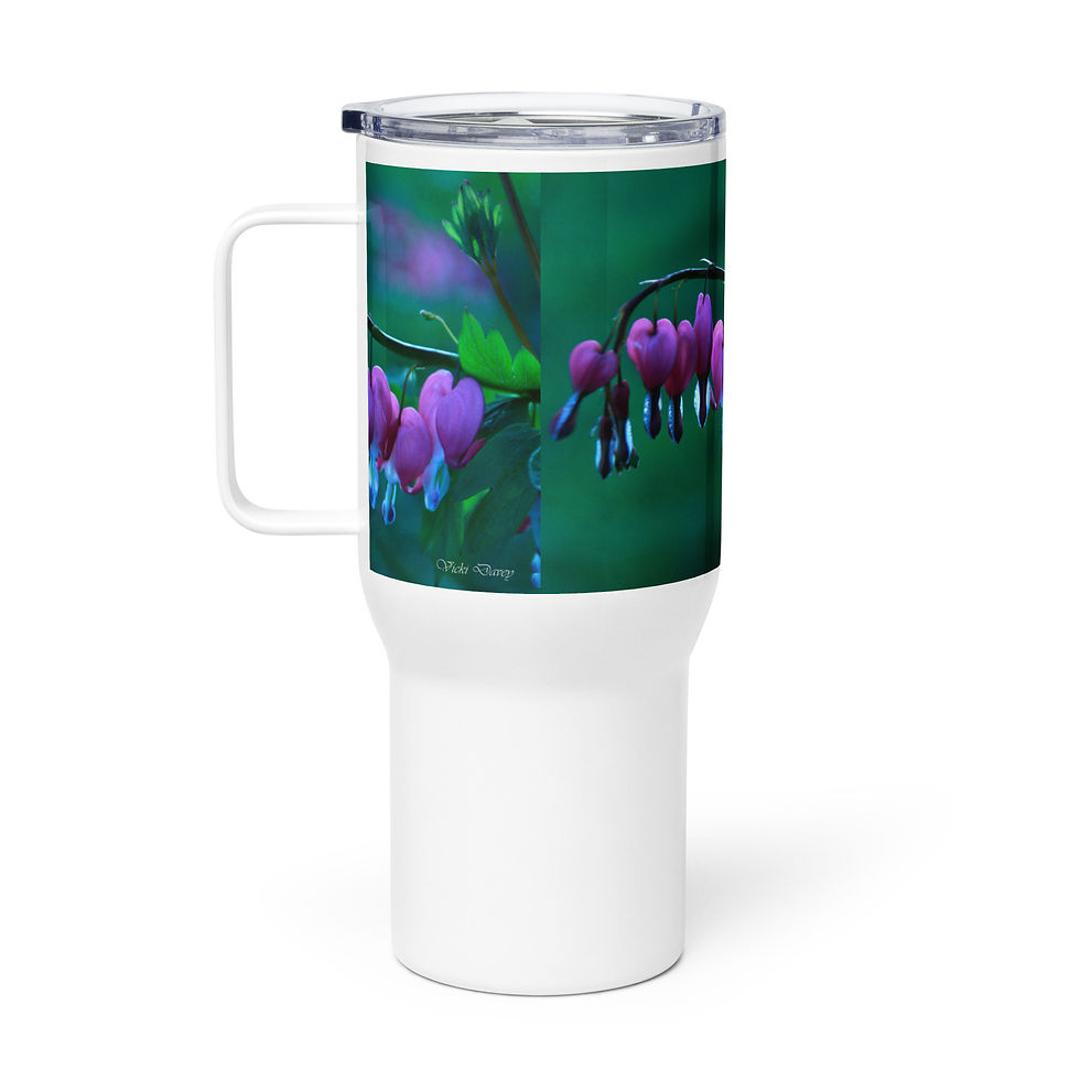 Thumbnail: Travel mug with a handle   BLEEDING HEART