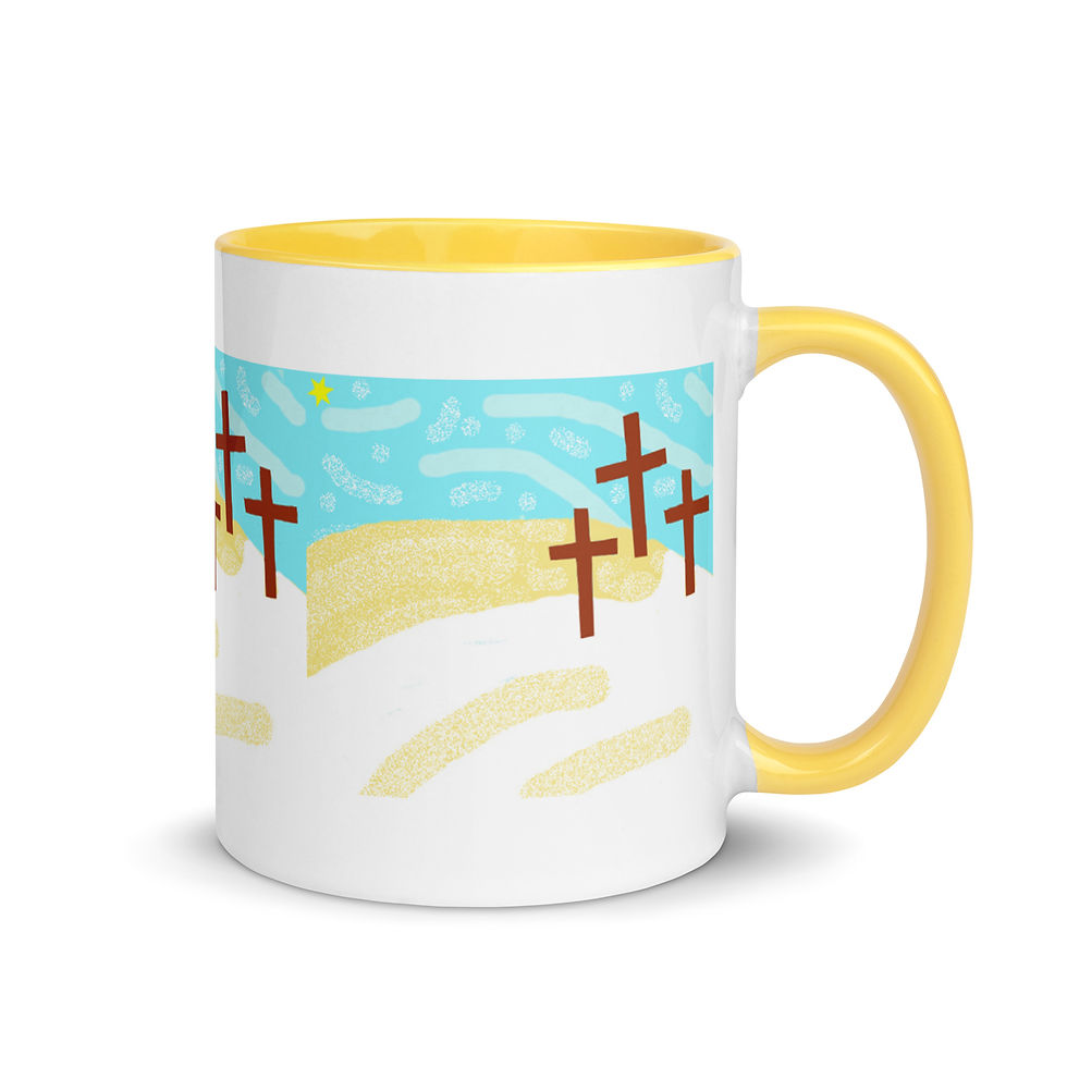Miniatura: Tazza con interno giallo 3 CROCI
