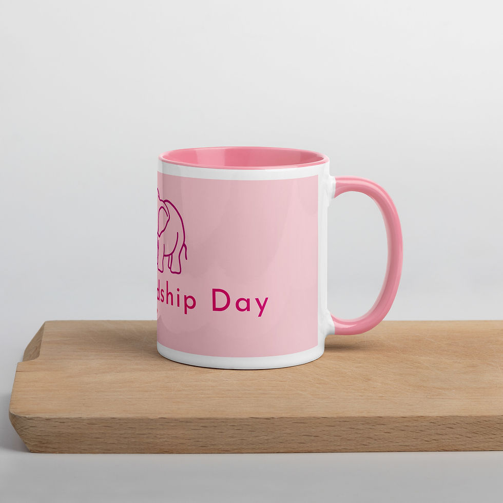 Miniaturbild: Mug with Color Inside  ELEPHANT - HAPPY FRIENDSHIP DAY