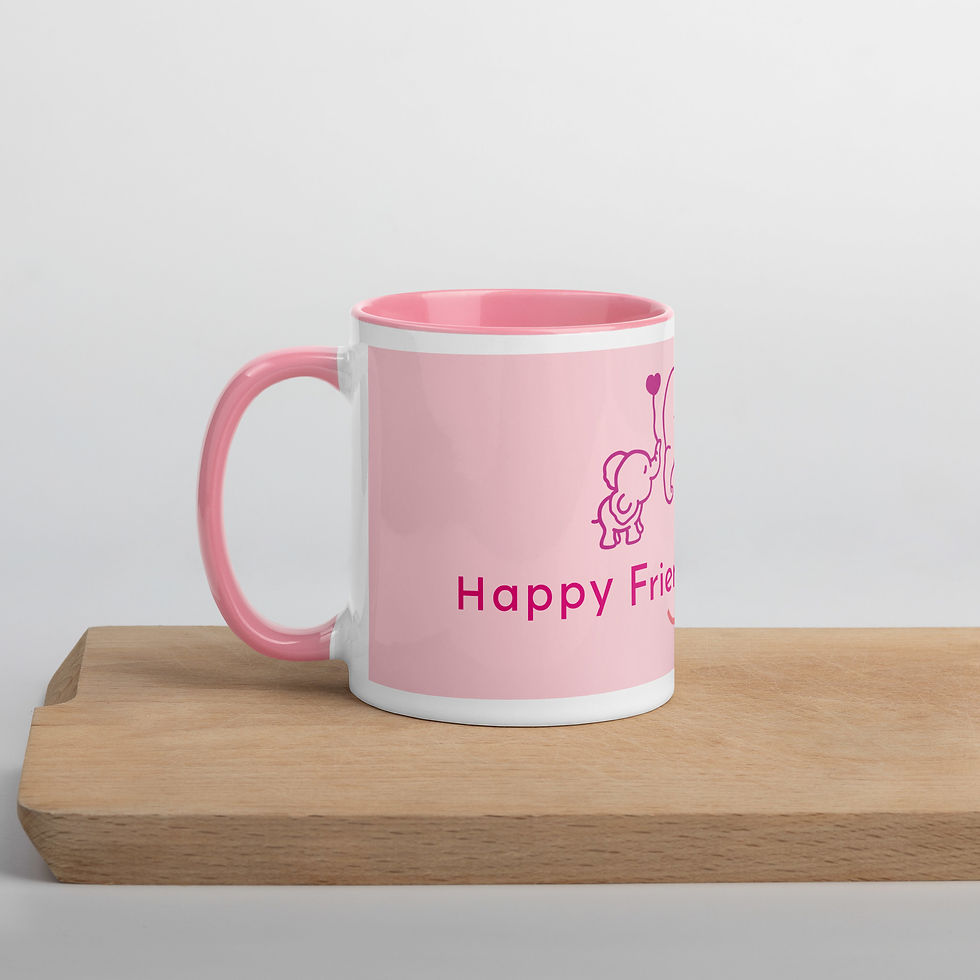 Miniaturbild: Mug with Color Inside  ELEPHANT - HAPPY FRIENDSHIP DAY