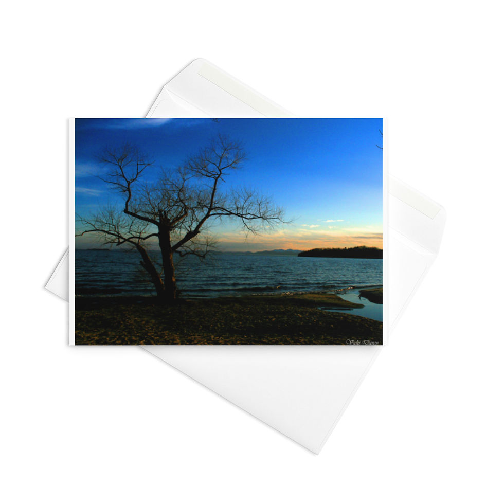 Miniatura: Tarjeta de felicitación ATARDECER EN EL LAGO CHAMPLAIN - ¡Viene en 3 tamaños!