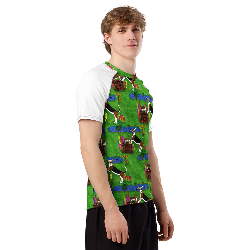 Miniatura: Camiseta rash guard para hombre con estampado integral LUCA & CLOE